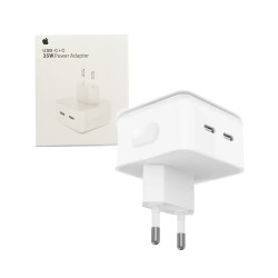 Power Adapter Apple Dual Tipo C 35W para todos os Smartphone e iPad Branco Power Adapter Apple Dual Tipo C 35W para todos os Smartphone e iPad Branco
